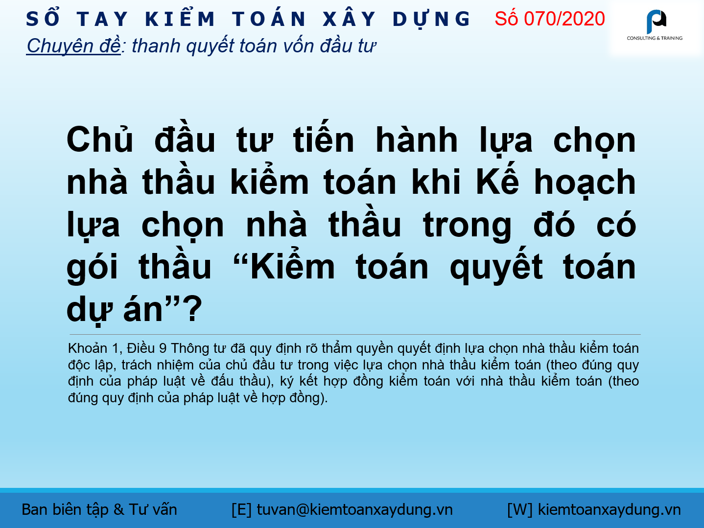 lựa chọn nhà thầu kiểm toán