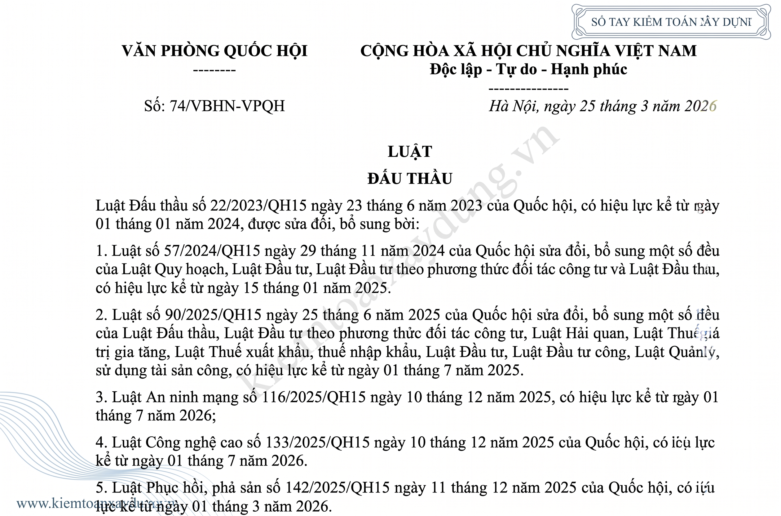 28-so-tay-kiem-toan-xay-dung-van-ban-hop-nhat-luat-dau-thau